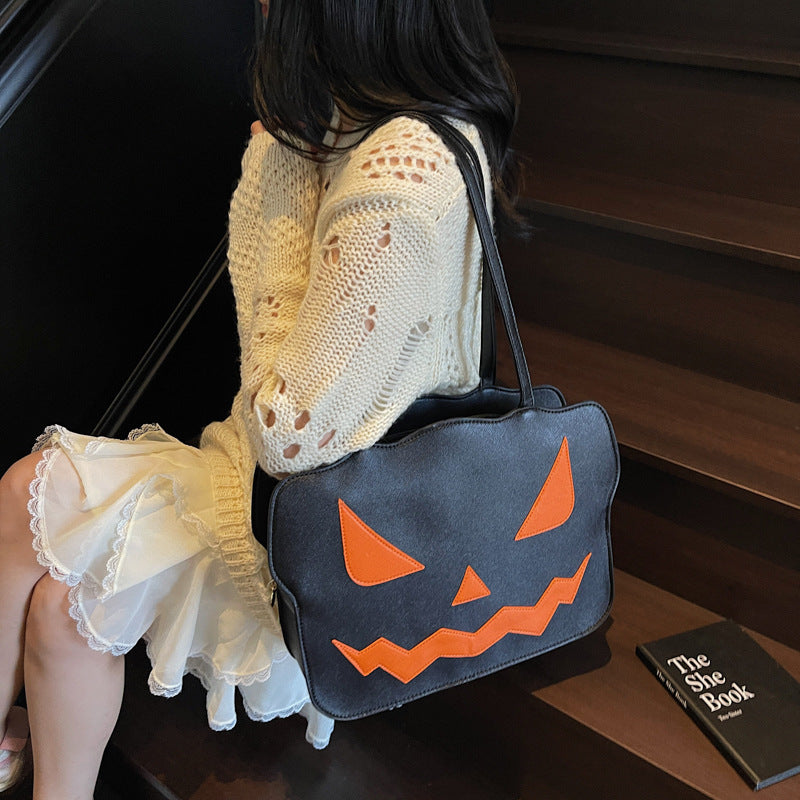 Bolso bandolera con forma de calabaza de Halloween