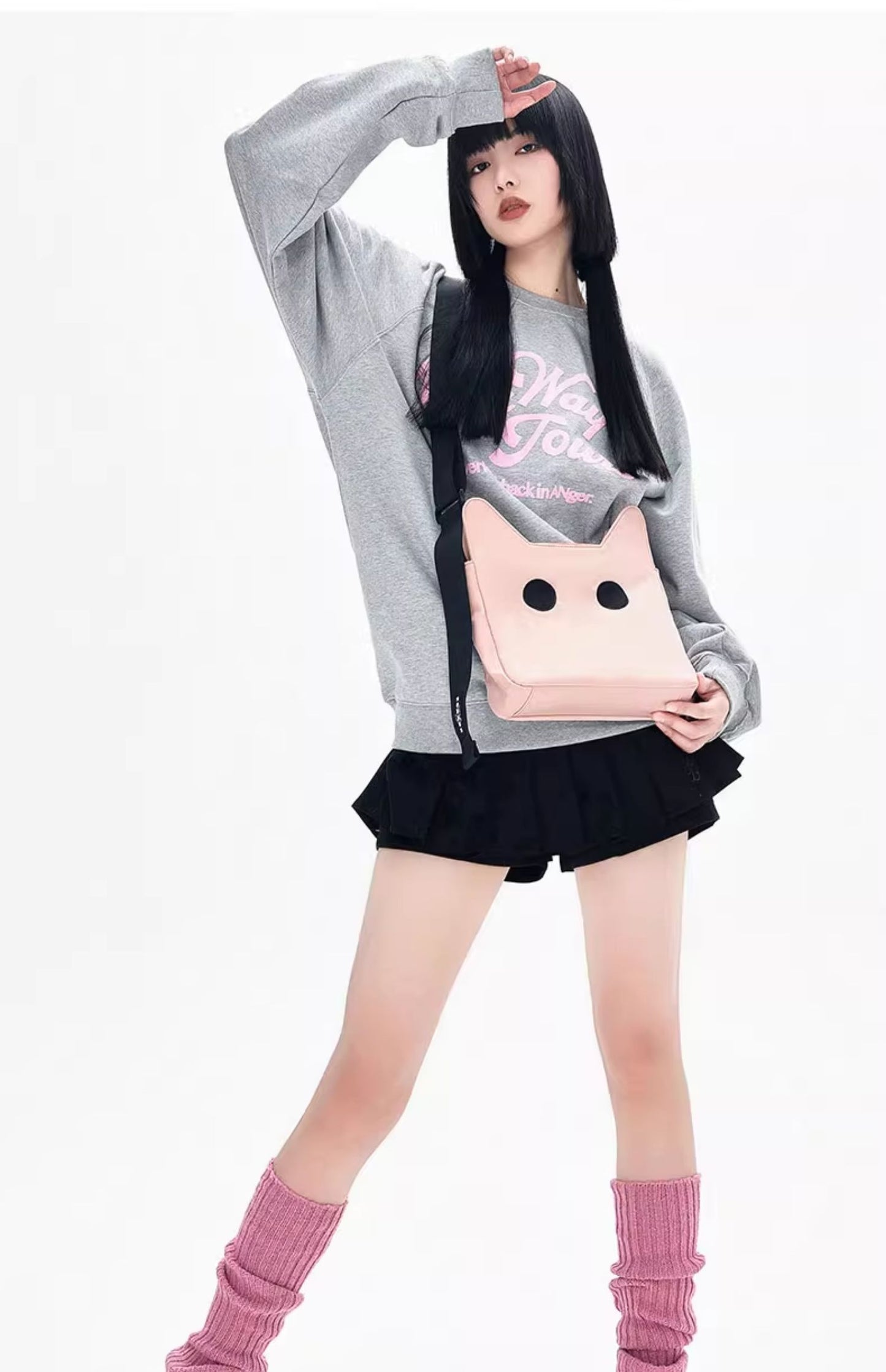 Cat-shaped Canvas Nylon Bag