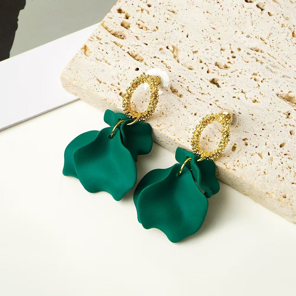 Petal Earrings Niche Design Advanced Cold Wind