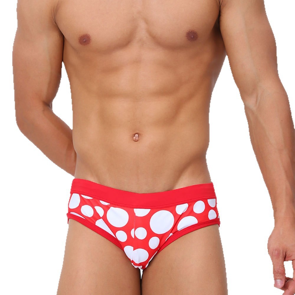 Men's Triangle Printed Swimming Trunks With Cups