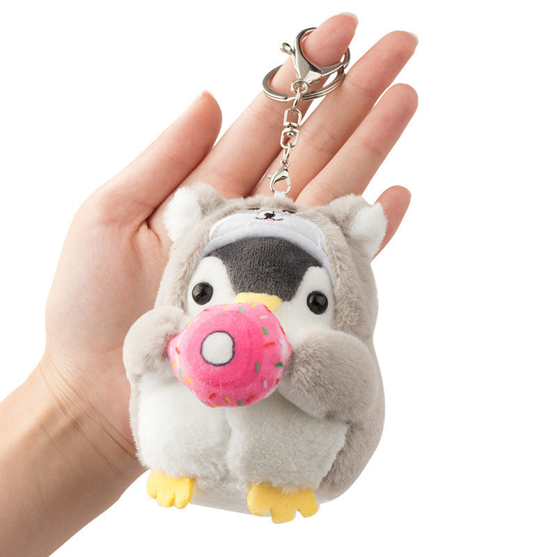 Koi Little Penguin Keychain Korean Style Positive Energy Plush Pendant