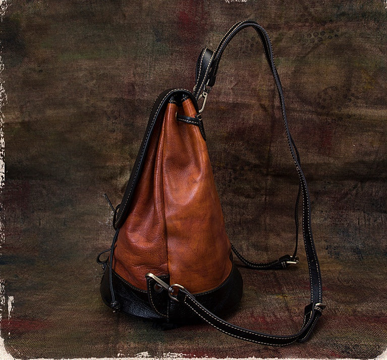 Vintage Cowhide Leather Backpack