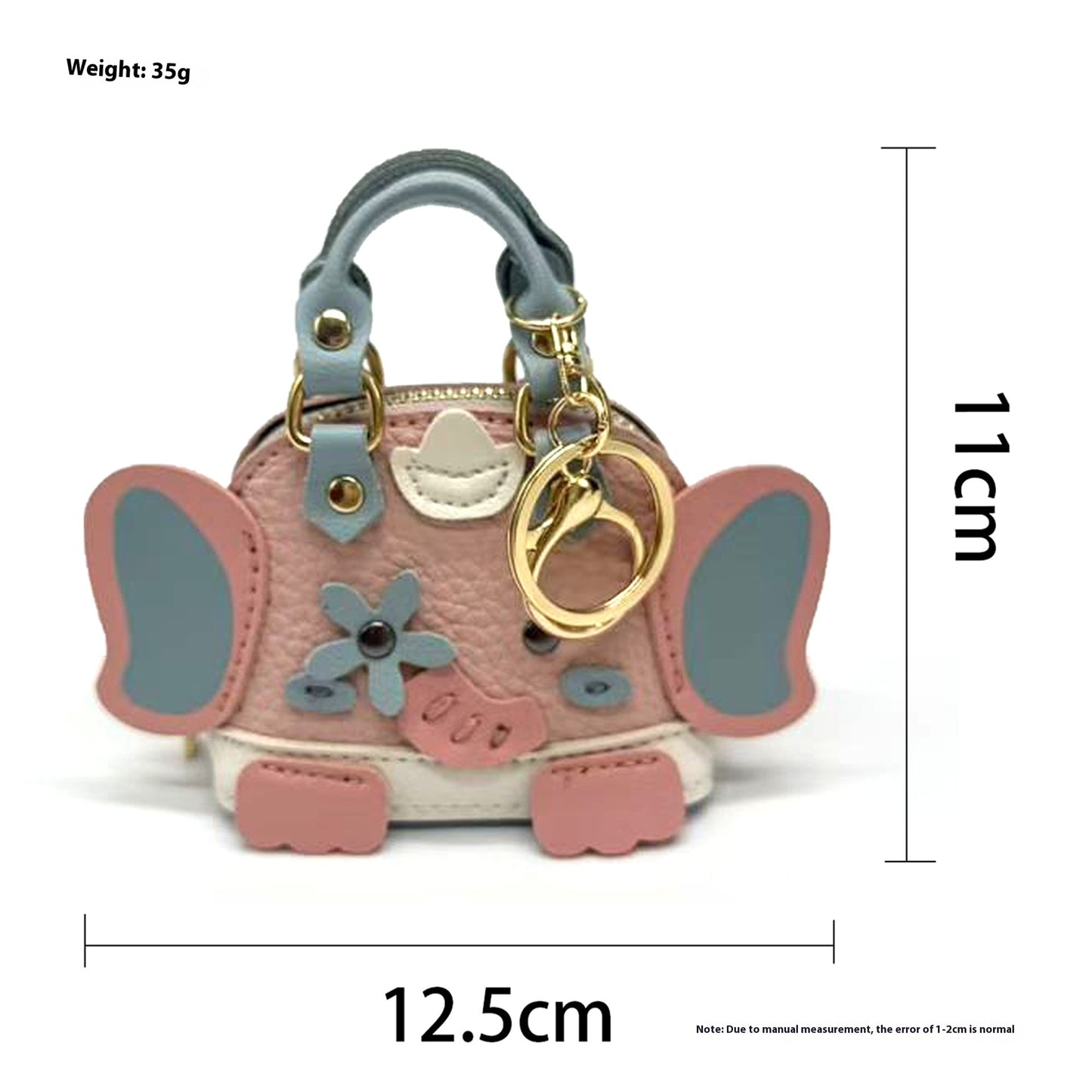 Mini Lychee Pattern Elephant Coin Purse Earphone Bag Keychain Pendant