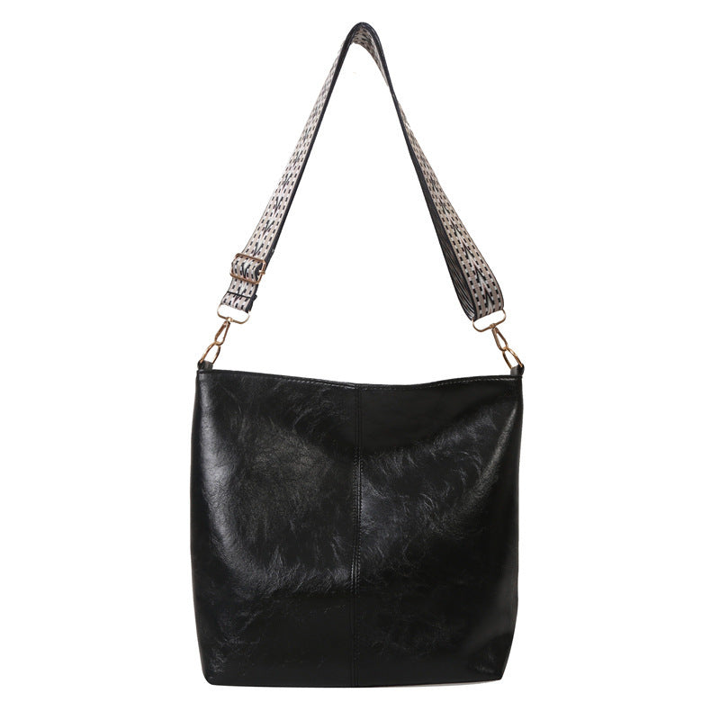 Casual Wide-Strap Shoulder Tote