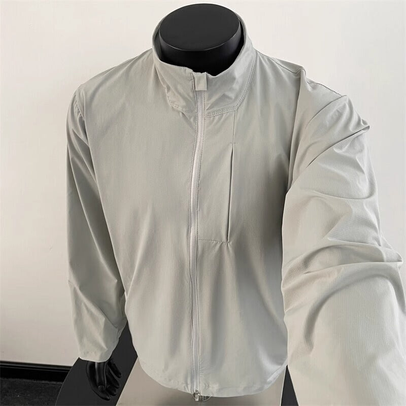 Ice-sensitive Quick-drying Thin Outdoor Short Sports Stand Collar Jacket Sun Protection Coat