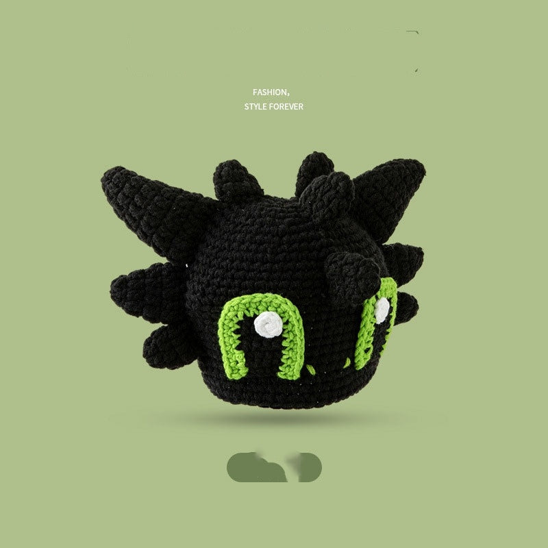 Cartoon Cute Handmade Funny Woolen Knitted Hat Internet Celebrity Same Style Personalized Swing Wool Headgear