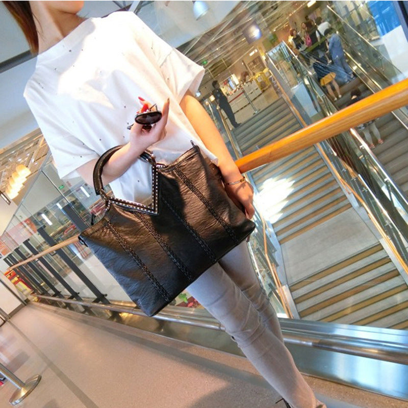 new bag handbag fashion handbag leisure tide retro Europe single shoulder bag lady bag