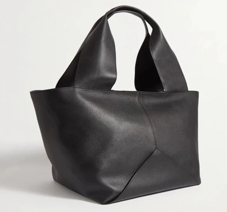 Trendy Suede Splice Tote Bag