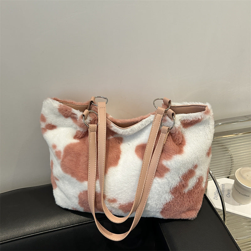 Fur Shoulder Tote Bag