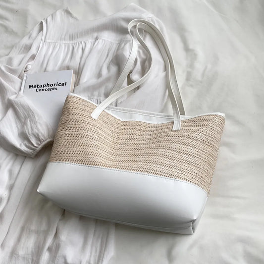 Coastal Charm Woven Tote - BAGMODA