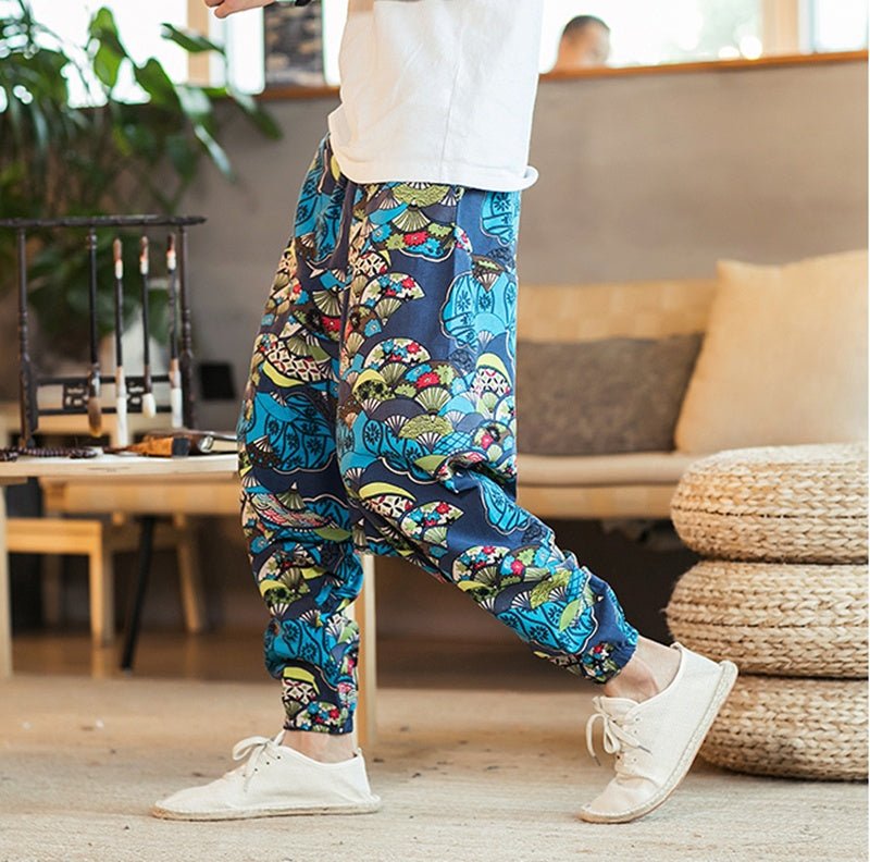 Chinese Style Printed Casual Pants Men Loose - BAGMODA
