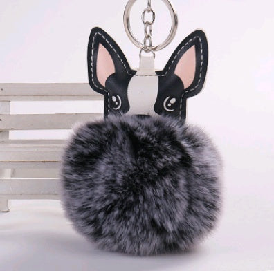 PU puppy feather ball key pendant Pendant