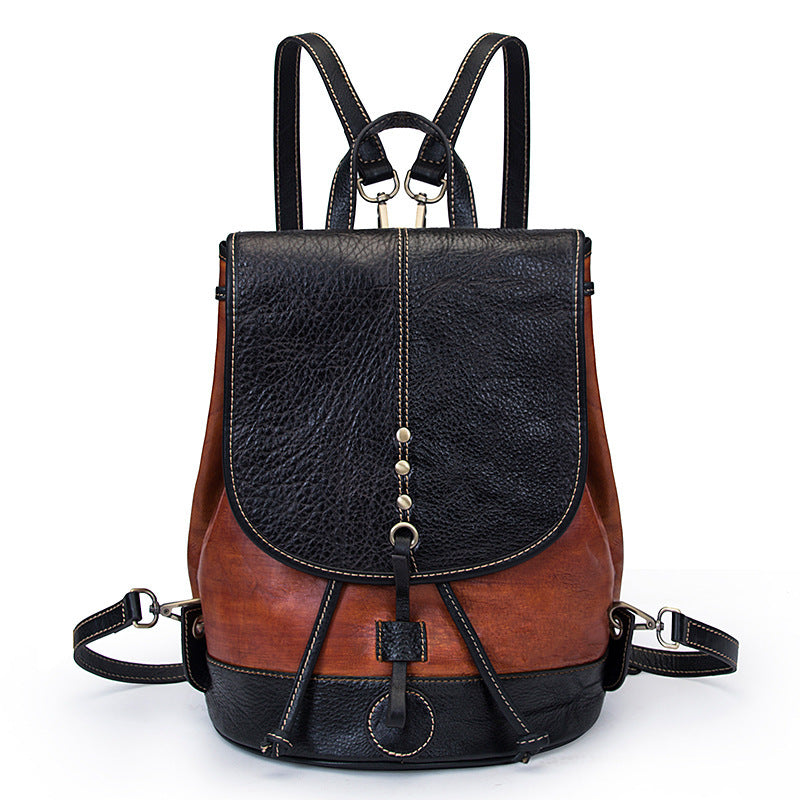 Vintage Cowhide Leather Backpack