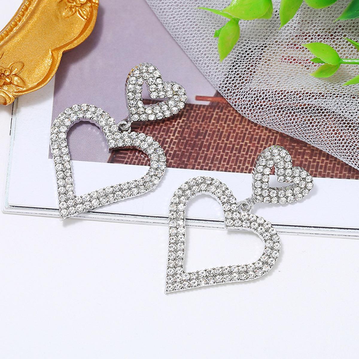 Rhinestone Earrings Love Butterfly Flower Tassel