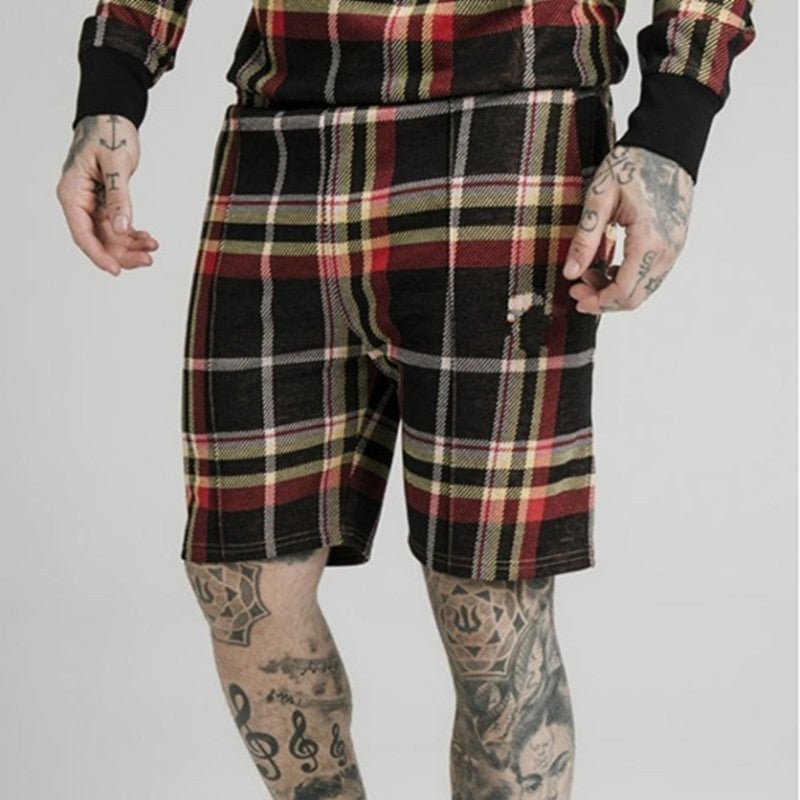 Summer Striped Casual Shorts Straight Leg Cropped Pants Men - BAGMODA