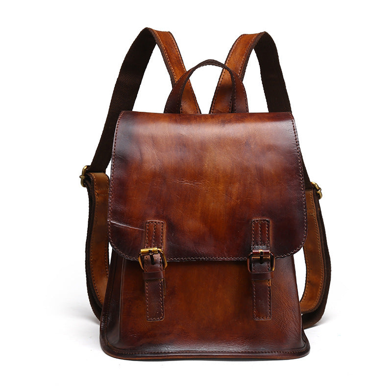 Hand-painted Cowhide leather backpack