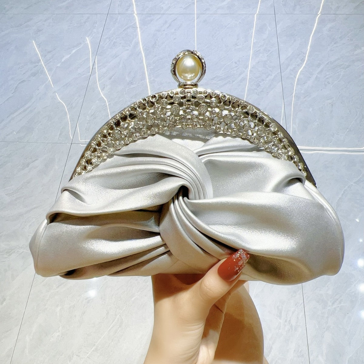 Diamond-embedded Socialite Mini Clutch