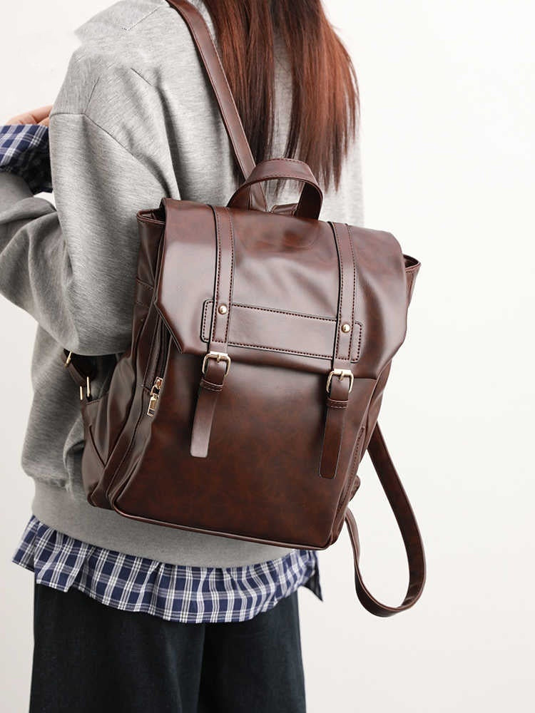 Leather Large Capacity Computer Backpack