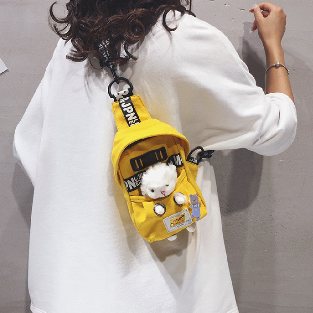 Cute Lamb Canvas Chest Bag