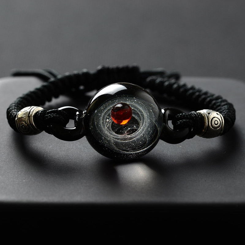 BOEYCJR Universe Planets Glass Bead Bangles & Bracelets Galaxy Fashion Jewelry Galaxy Solar System Bracelet For Women Christmas