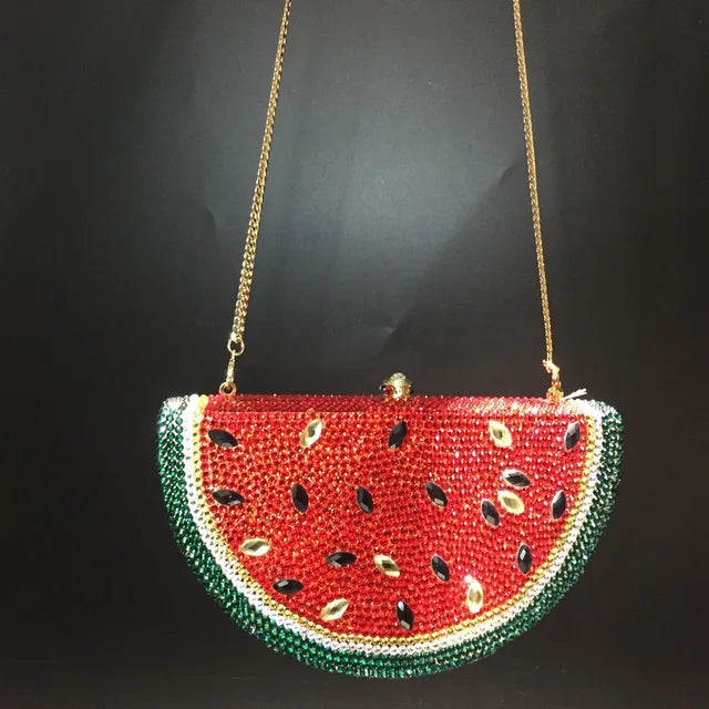 Watermelon Crystal Diamond Evening Bag - BAGMODA