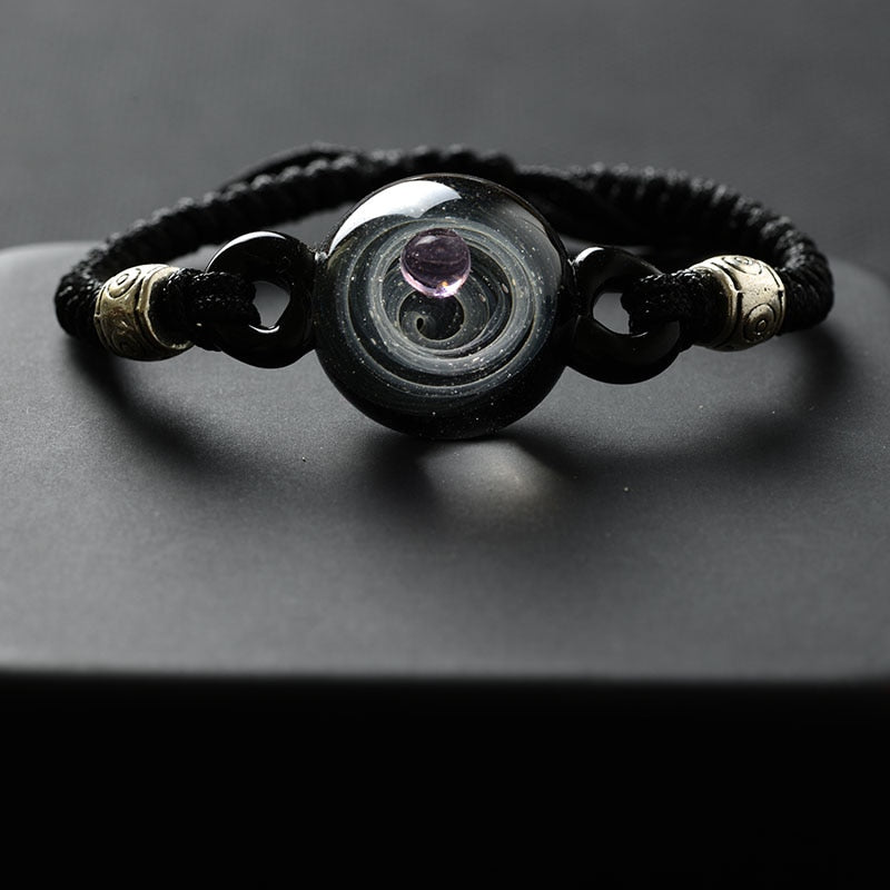 BOEYCJR Universe Planets Glass Bead Bangles & Bracelets Galaxy Fashion Jewelry Galaxy Solar System Bracelet For Women Christmas