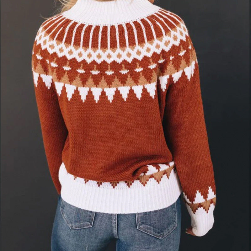 Women's New Knitwear High Neck Loose Pullover Sweater