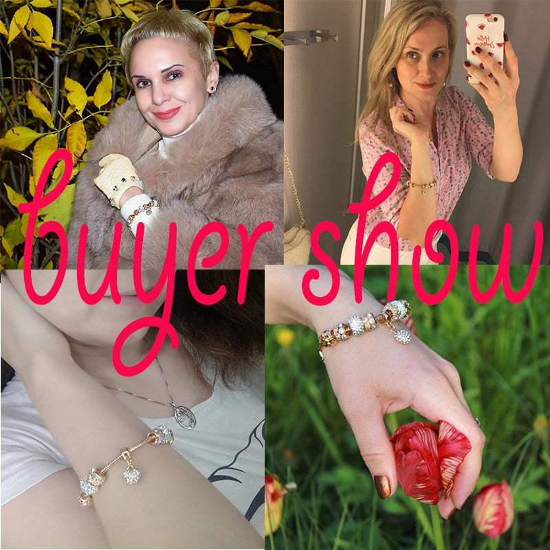 Pulseras y brazaletes de corazón dorado de moda para mujer, pulseras de cadena con dijes de cristal, joyería de moda, pulsera BT200176