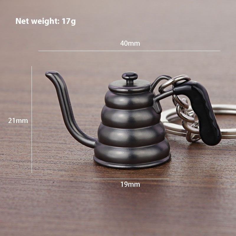 3D Coffee Keychain Metal Car Key Pendant