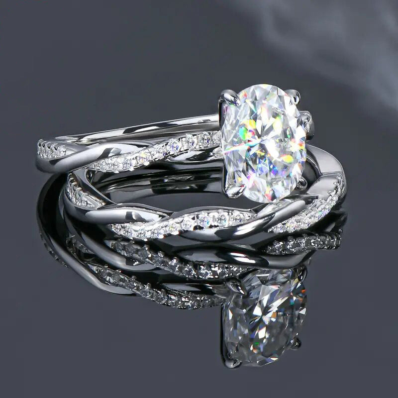 Classical Zircon Simple Ring Two-piece Wedding Dress