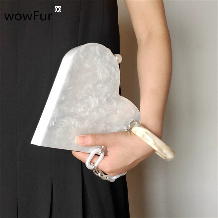 Pearl Heart Clutche