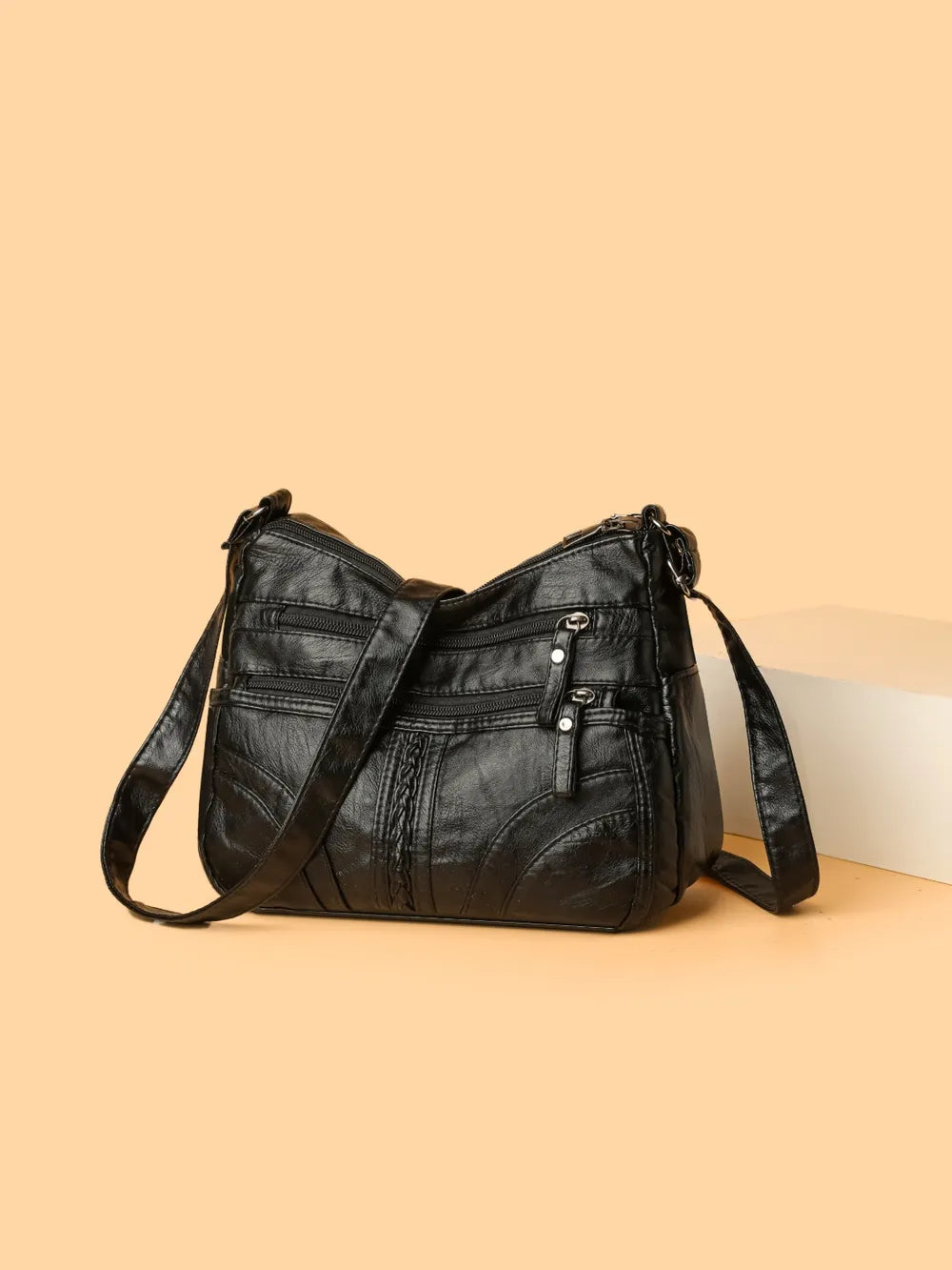 Sleek Leather Shoulder Bag - BAGMODA