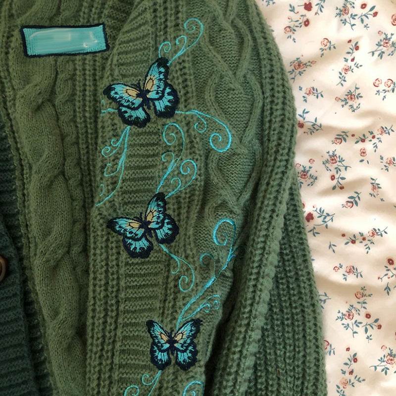 European And American Knitwear Embroidered Cardigan Temperament Youthful-looking Loose Casual Sweater