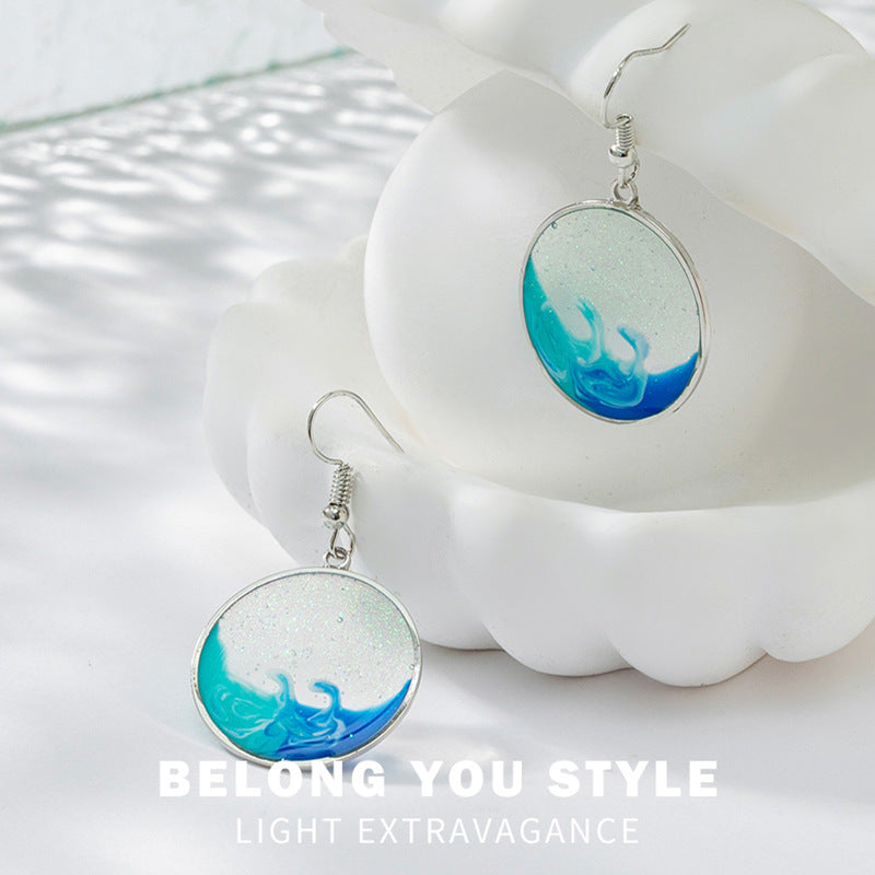 Instagram Mesh Red Style Design Sense HAILANG Earrings Female Fashion Special-interest Round Glass