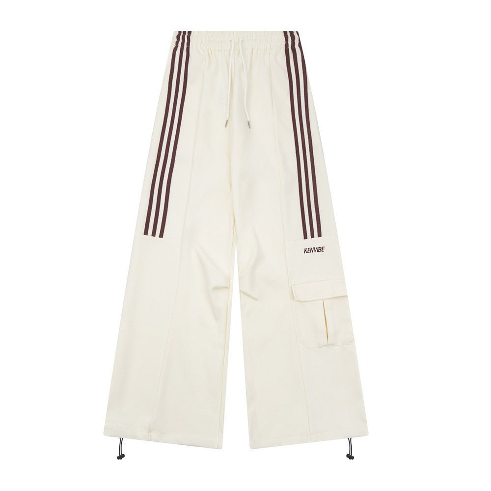 Three Bars Loose Straight Cargo Pants Men - BAGMODA