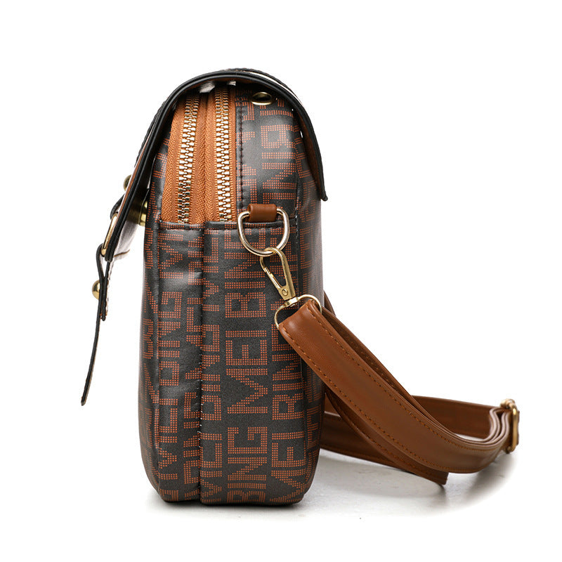 Retro Printed Mini Crossbody Bag