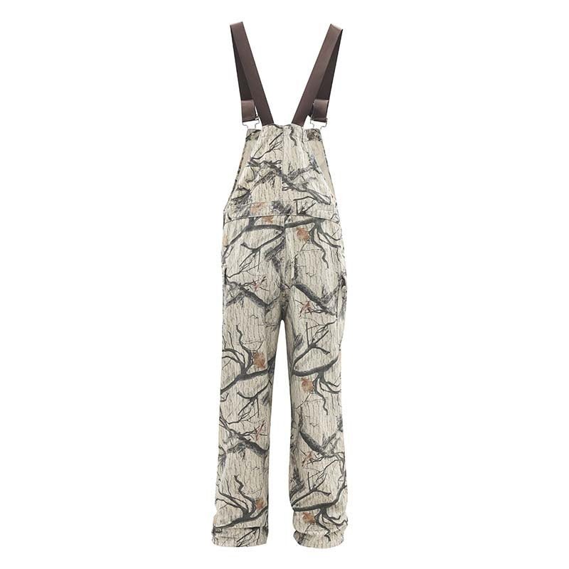 American Retro Branch Deciduous Camouflage Suspender Pants Men And Women - BAGMODA