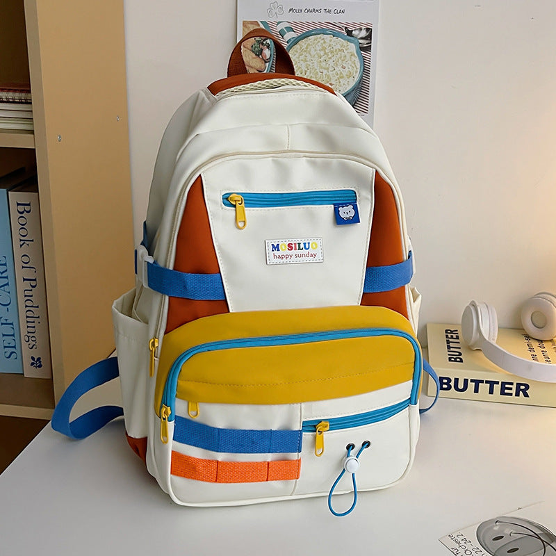 Fashion Color Contrast Large Capacity Travel Backpack