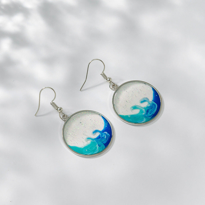 Instagram Mesh Red Style Design Sense HAILANG Earrings Female Fashion Special-interest Round Glass