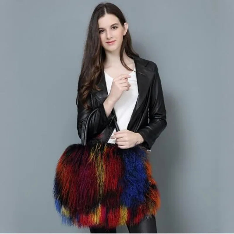 Mongolian Luxe Fur Shoulder Bag - BAGMODA