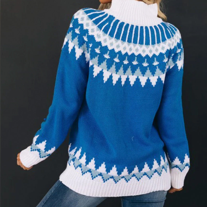 Women's New Knitwear High Neck Loose Pullover Sweater
