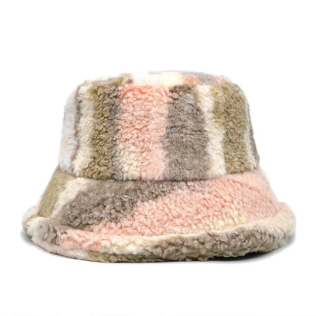 Panama Zebra Print Plush Velvet Hat