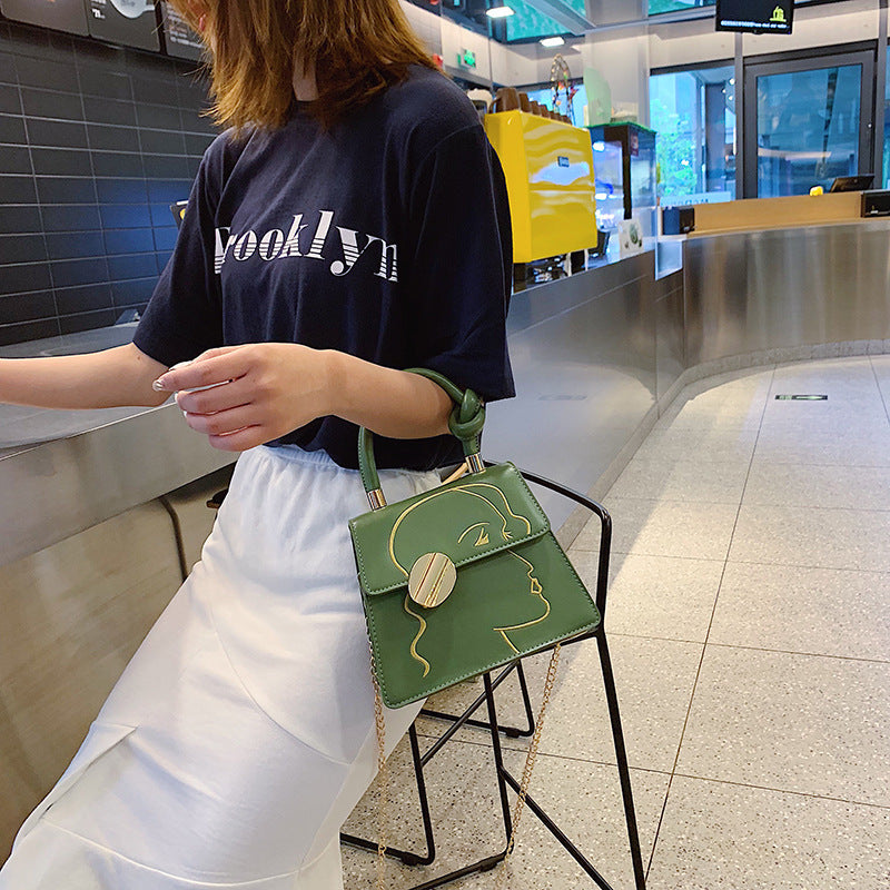 Female Bag, Portable Messenger Bag, Western Style Chain Shoulder Bag