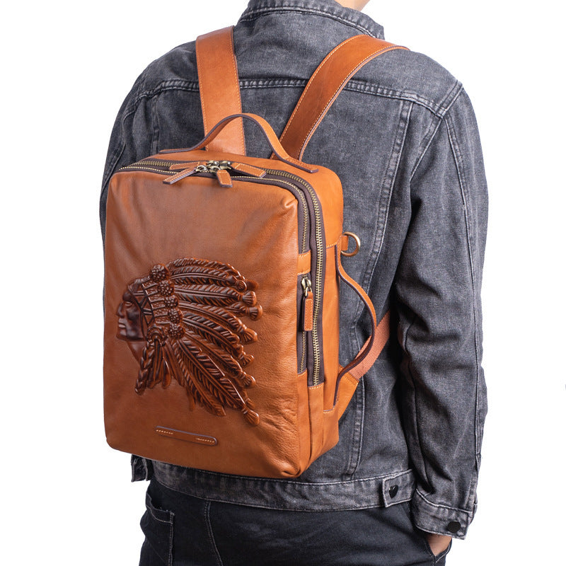 HeritageCraft Genuine Cowhide Backpack