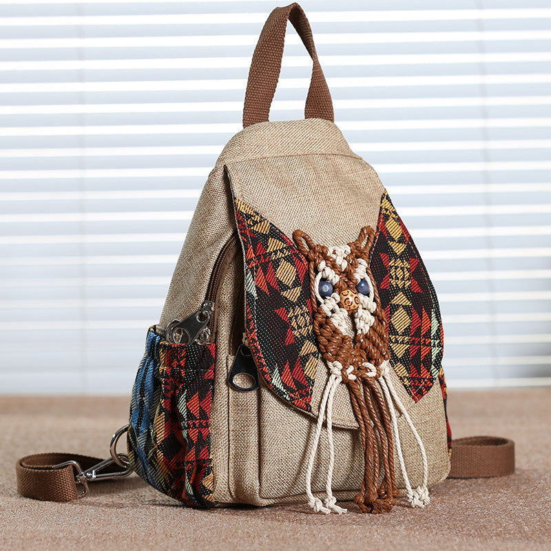 Canvas tassel backpack