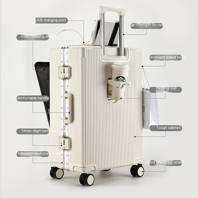 Trolley Aluminum Frame Front Opening Luggage