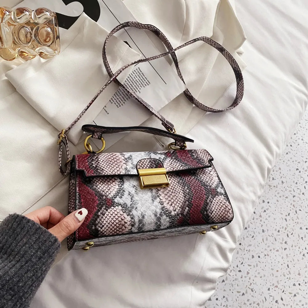 Vivid Charm Snakeskin Bag
