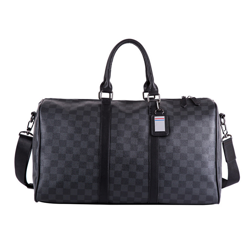 Korean Plaid Travel Duffle Bag