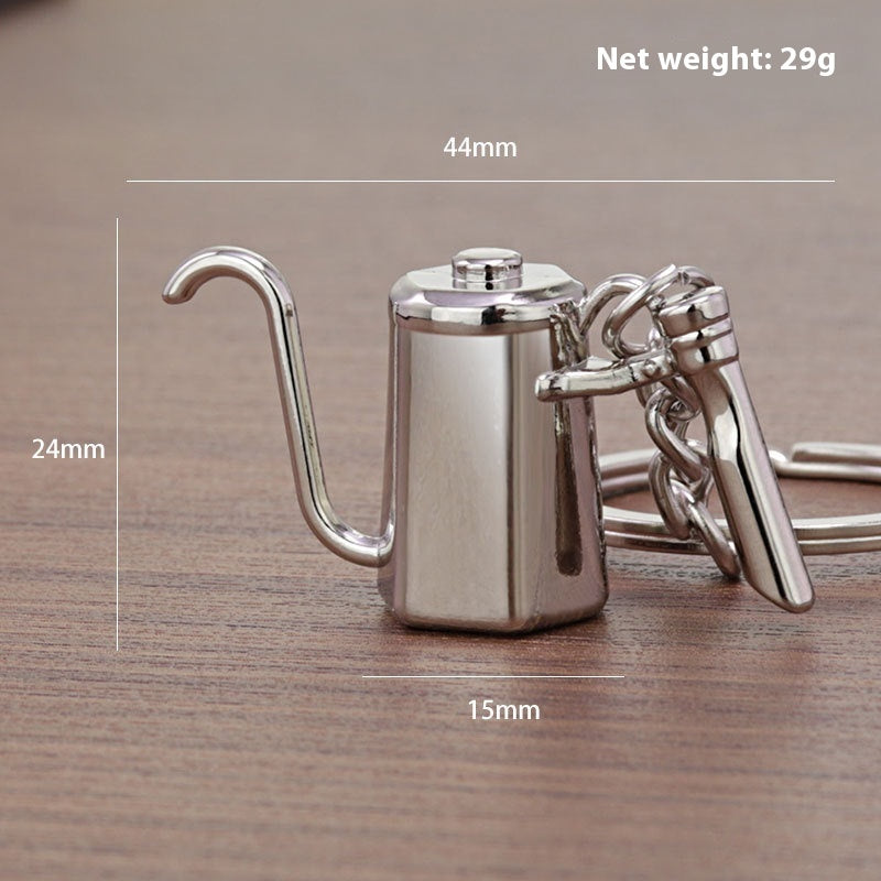 3D Coffee Keychain Metal Car Key Pendant