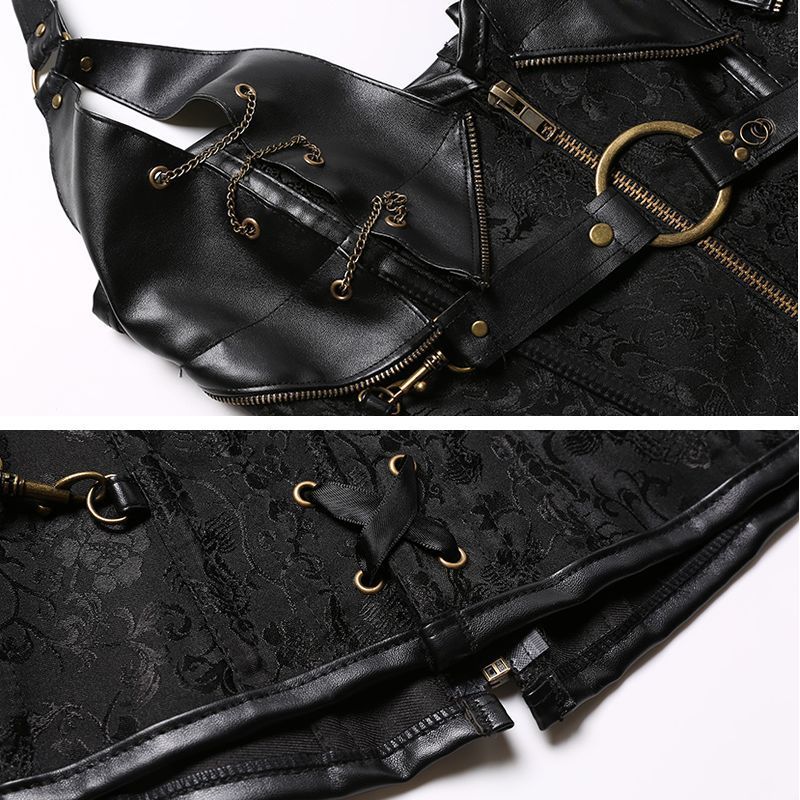 Minimalistische Steampunk-Gothic-Hals-Shapewear für Damen